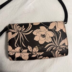 Kate Spade Floral Black and Beige Crossbody Bag